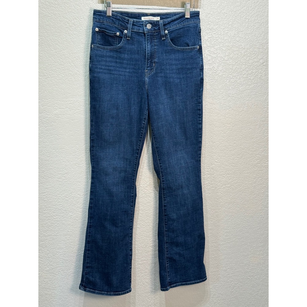 Levis 725 High Rise Bootcut Jeans Womens 30 Dark Wash Blue Denim Stretch